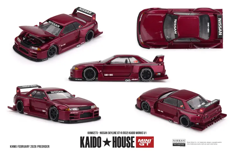 (Pre-Order) 1:64 Nissan Skyline Gt-R (R32) Kaido Works V1 -- Kaido House X Mini Gt Khmg273 1