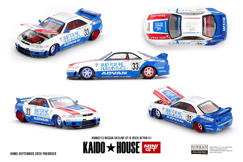 (Pre-Order) 1:64 Nissan Skyline Gt-R (R33) Bfthr V1 -- Kaido House X Mini Gt Khmg213 1