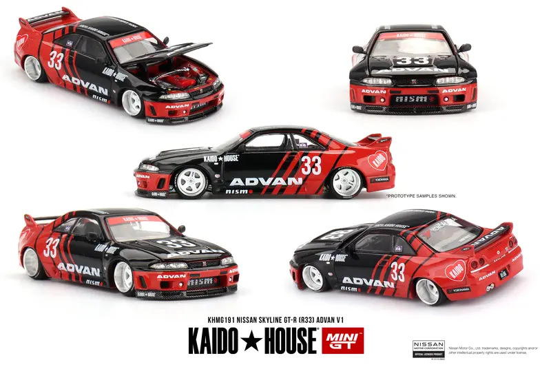 (Pre-Order) 1:64 Nissan Skyline Gt-R (R33) Kaido Works Advan -- Kaido House X Mini Gt Khmg191 1