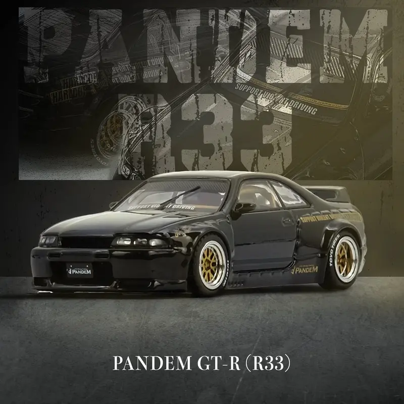 (Pre-Order) 1:64 Nissan Skyline Gt-R (R33) Pandem Rocket Bunny -- Black -- Inno64 1
