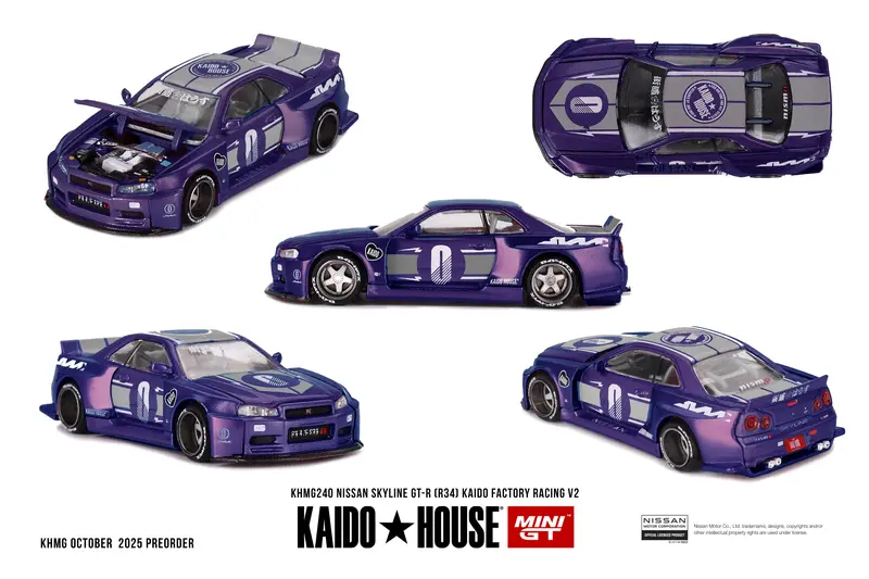 (Pre-Order) 1:64 Nissan Skyline Gt-R (R34) Kaido Racing Factory V2 -- Kaido House X Mini Gt Khmg240 1
