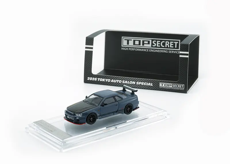 (Pre-Order) 1:64 Nissan Skyline R34 Gt-R Top Secret -- Grey Blue -- Bm Creations 1