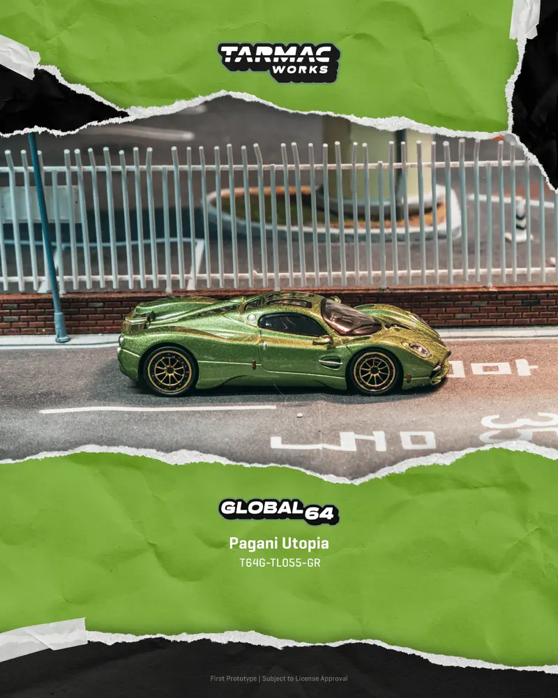 (Pre-Order) 1:64 Pagani Utopia -- Green Metallic -- Tarmac Works 1