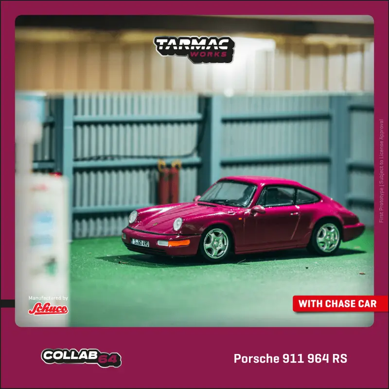 (Pre-Order) 1:64 Porsche 911 964 Rs -- Ruby Star -- Tarmac Works 1