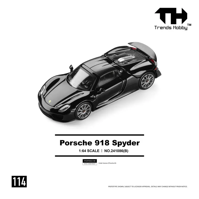 (Pre-Order) 1:64 Porsche 918 Spyder -- Black -- Trends Hobby 1