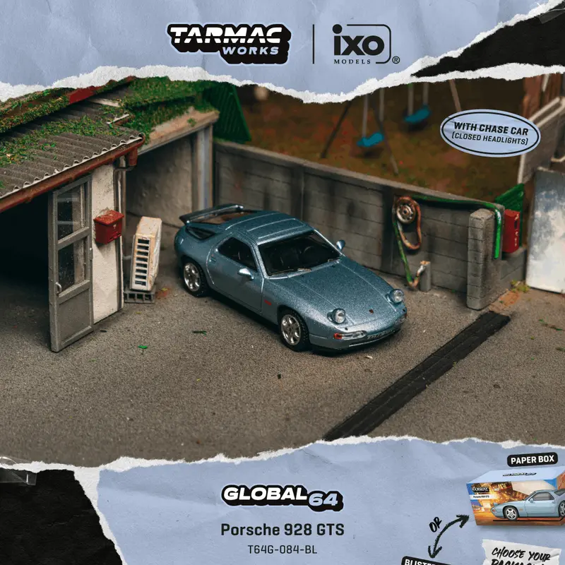 (Pre-Order) 1:64 Porsche 928 Gts -- Blue Metallic -- Tarmac Works X Ixo 1