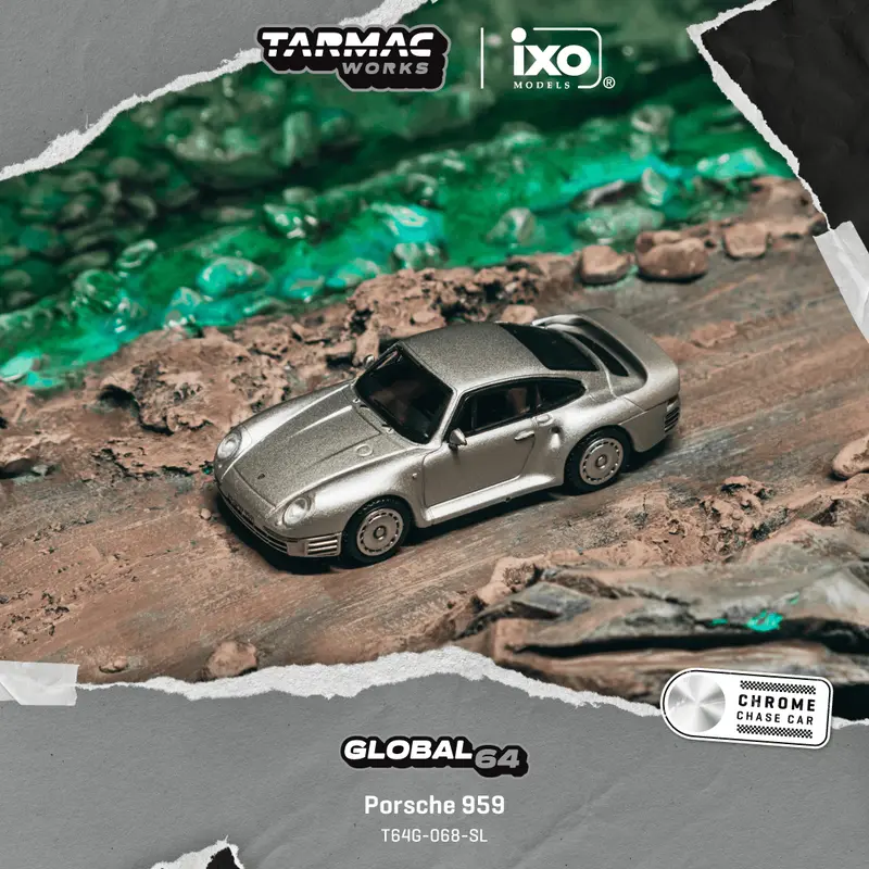 (Pre-Order) 1:64 Porsche 959 -- Silver -- Tarmac Works X Ixo 1