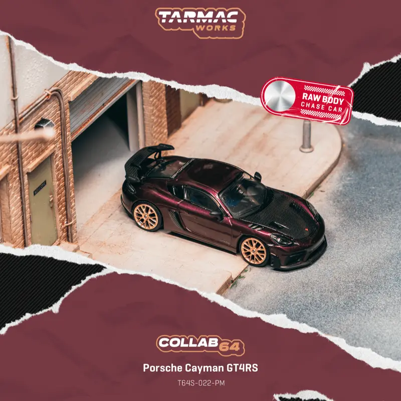 (Pre-Order) 1:64 Porsche Cayman Gt4rs -- Amethyst Metallic -- Tarmac Works X Schuco 1