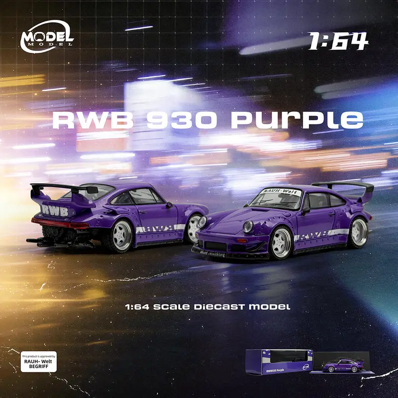 (Pre-Order) 1:64 Rwb 930 -- Purple W/White Stripe -- Model-Model 1