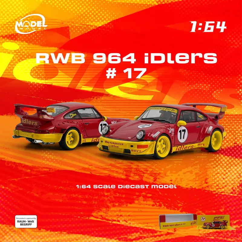 (Pre-Order) 1:64 Rwb 964 -- #17 Idlers Red/Yellow -- Model-Model 1