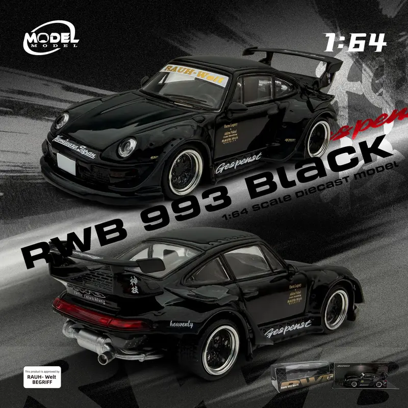 (Pre-Order) 1:64 Rwb 993 -- "Gespenst" Black -- Model-Model 1
