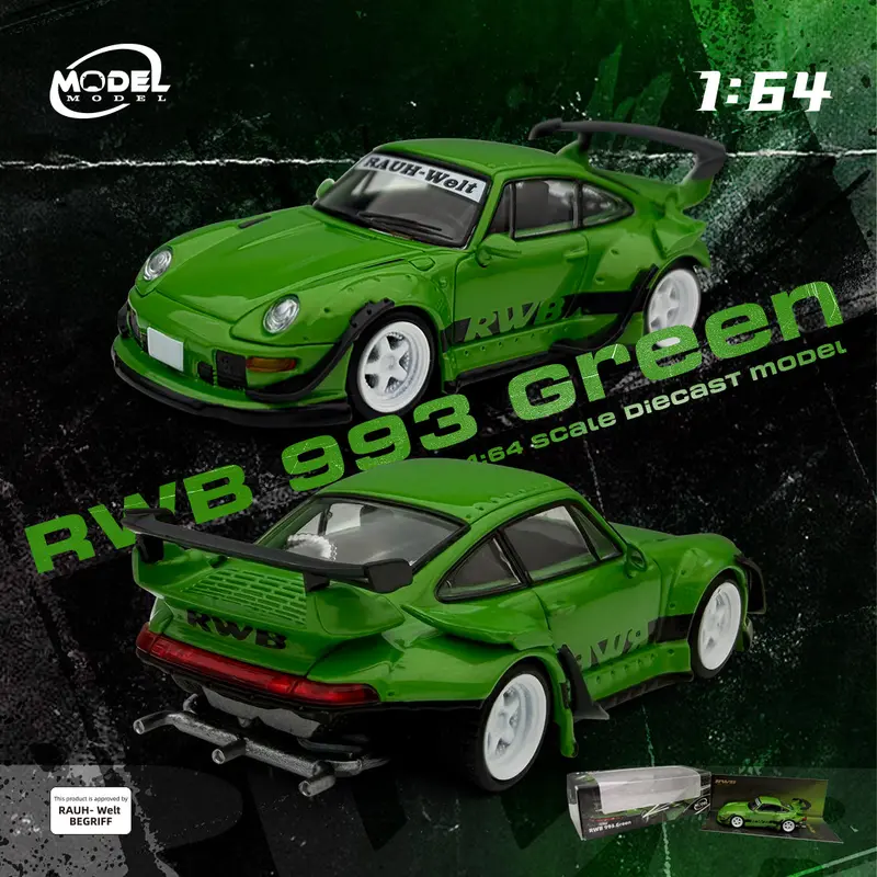 (Pre-Order) 1:64 Rwb 993 -- Green W/Black Stripes -- Model-Model 1