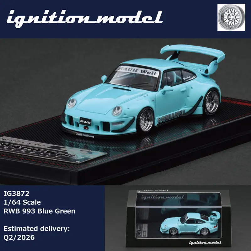 (Pre-Order) 1:64 Rwb 993 (Porsche 911) -- Blue Green -- Ignition Model Ig3872 1
