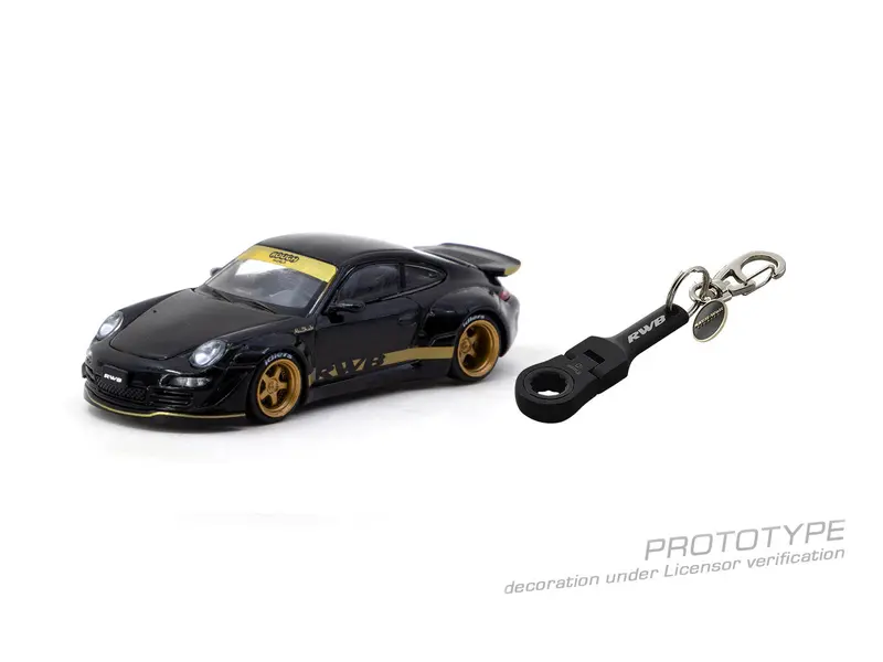 (Pre-Order) 1:64 Rwb 997 W/Wrench Keychain -- Black -- Tarmac Works X Osk 2
