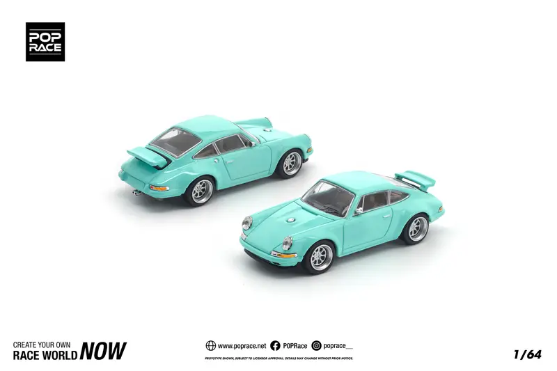 (Pre-Order) 1:64 Singer 964 (Porsche 911) -- Tiffany Blue -- Pop Race 1