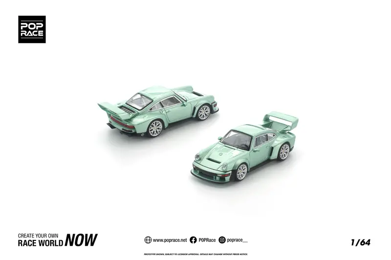 (Pre-Order) 1:64 Singer Dls Turbo (Road) "Porsche 934" -- Ice Green -- Pop Race 1