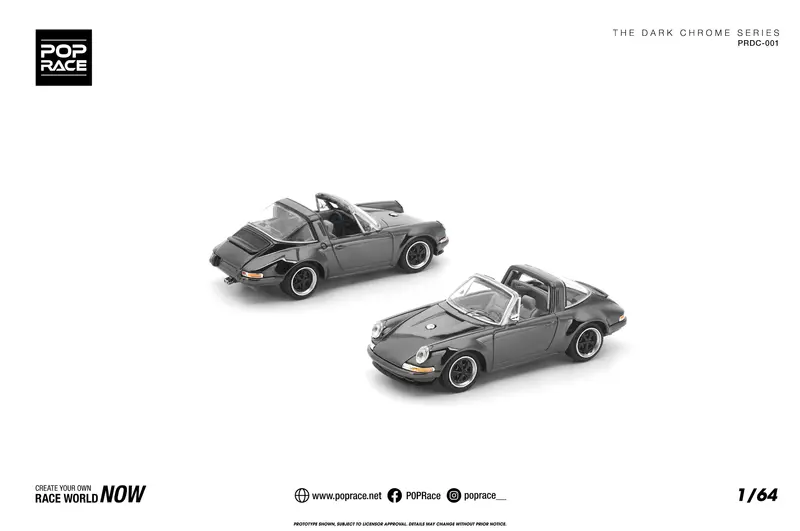 (Pre-Order) 1:64 Singer Targa "Porsche 911 964" -- Dark Chrome Series -- Pop Race 1