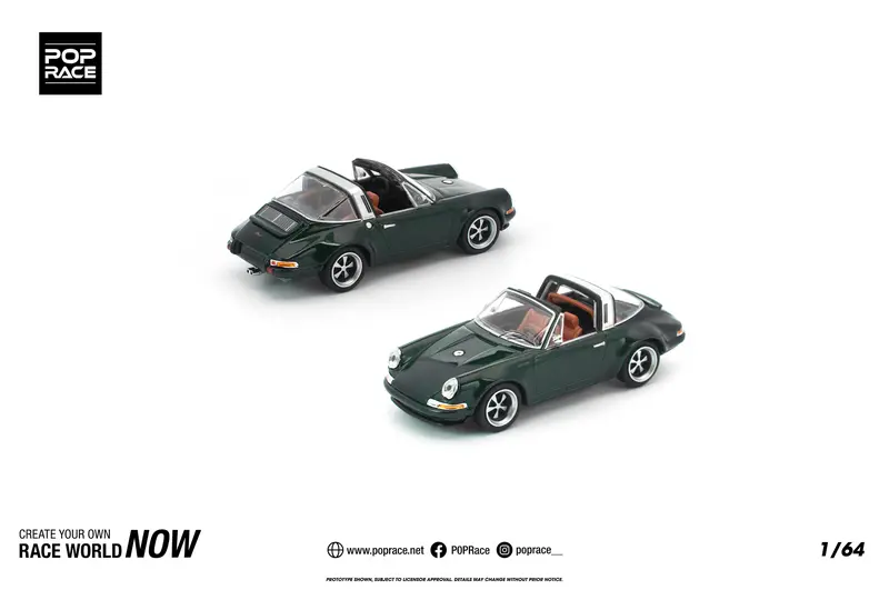 (Pre-Order) 1:64 Singer Targa "Porsche 911" -- Dark Green -- Pop Race 1