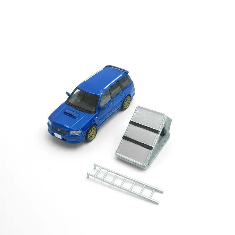 (Pre-Order) 1:64 Subaru Forester Sg9 Sti W/Car Camping Kit -- Blue -- Model-Model 2