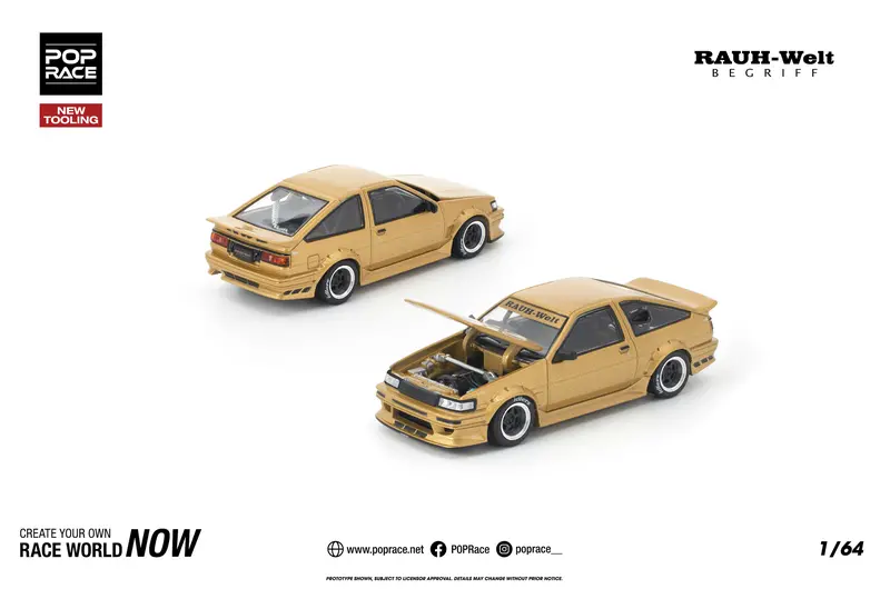 (Pre-Order) 1:64 Toyota Ae86 Rwb -- Gold -- Pop Race 1