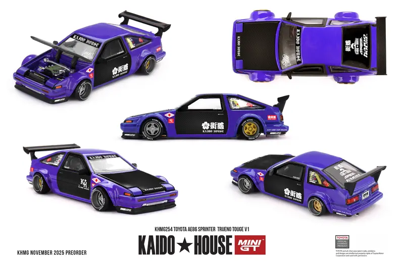 (Pre-Order) 1:64 Toyota Ae86 Sprinter Trueno - Touge V1 -- Kaido House X Mini Gt Khmg254 1