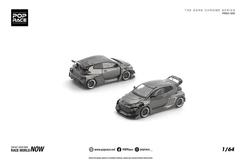 (Pre-Order) 1:64 Toyota Gr Yaris Pandem -- Dark Chrome Series -- Pop Race 1