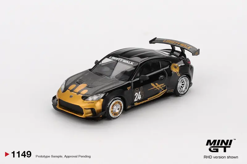 (Pre-Order) 1:64 Toyota Gr86 Lb-Nation -- Black / Gold -- Mini Gt Mgt01149 1