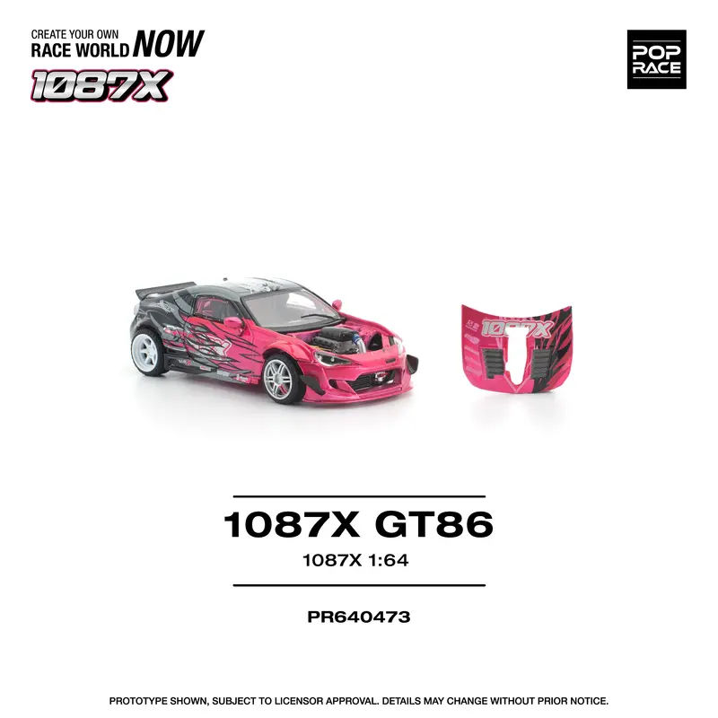 (Pre-Order) 1:64 Toyota Gt86 -- 1087X Black/Pink -- Pop Race 2