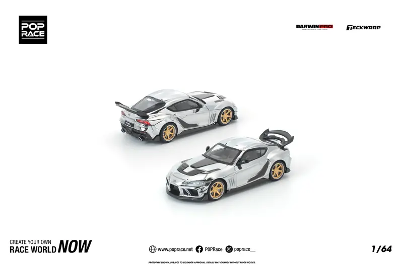 (Pre-Order) 1:64 Toyota Supra A90 Darwin Pro 66G Wbk -- Silver Chrome -- Pop Race 1