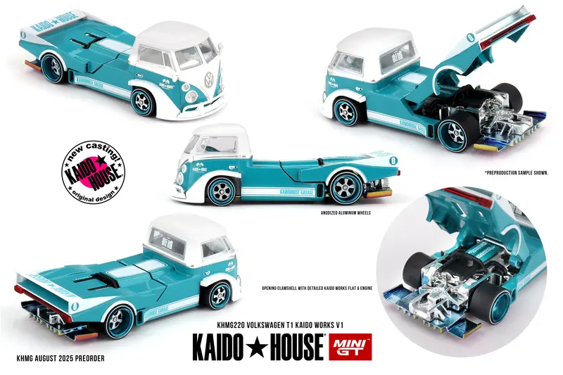 (Pre-Order) 1:64 Volkswagen T1 Kombi Kaido Works V1 -- Kaido House X Mini Gt Khmg220 1
