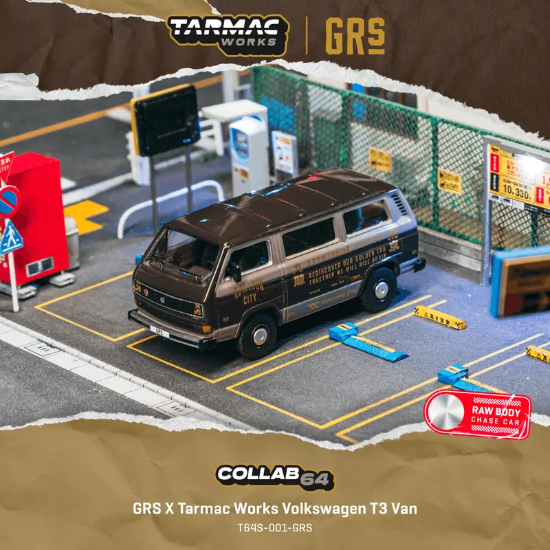 (Pre-Order) 1:64 Volkswagen T3 Van -- Grs Brown -- Tarmac Works X Schuco 1