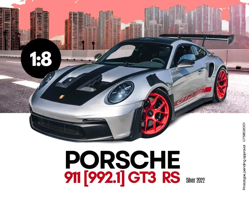 (Pre-Order) 1:8 Porsche 911 (992) Gt3 Rs 2022 -- Silver/Black -- Gt Spirit 1