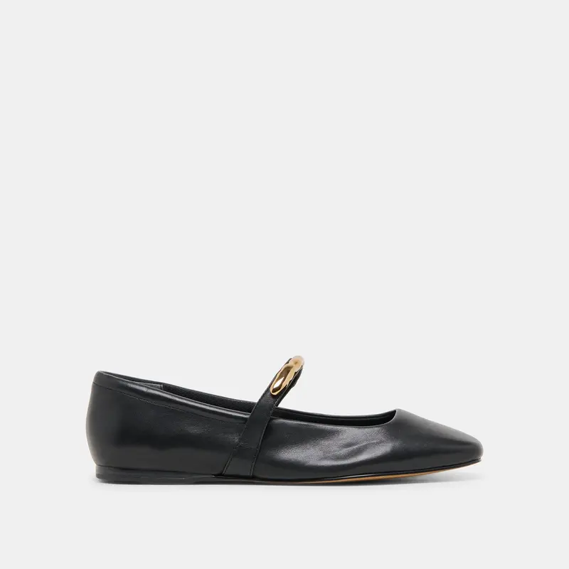 Radya Ballet Flats Black Leather 1