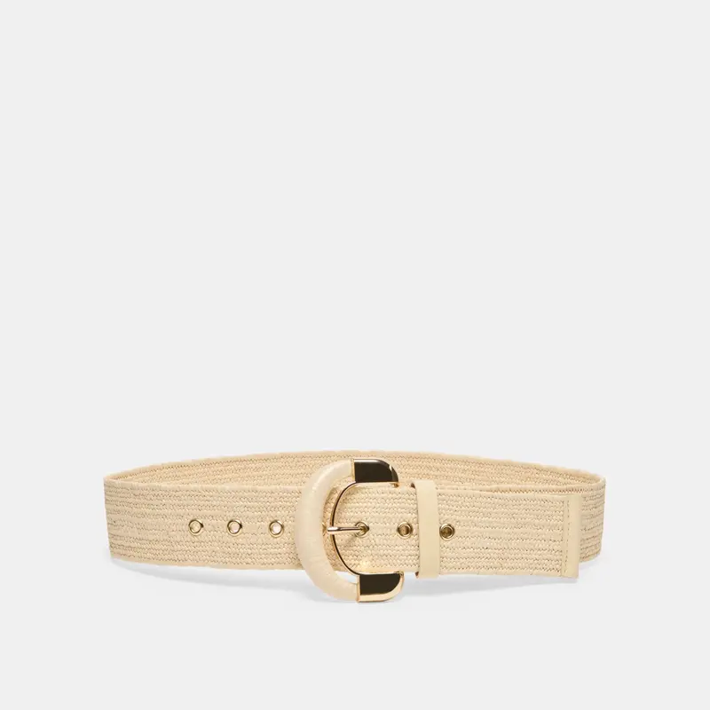 Raffia Oversized Buckle Belt Natural 1
