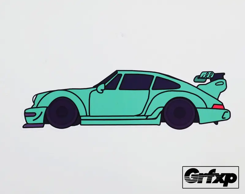 Rauh Welt Porsche Green Printed Sticker 1