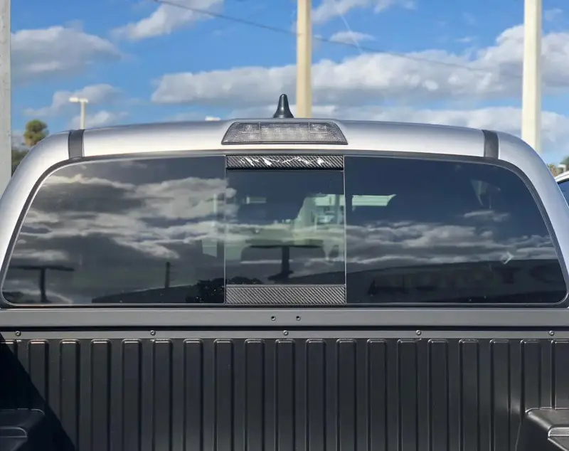Rear Power Sliding Window Accent Overlays Fits 2016-2023 Toyota Tacoma 1