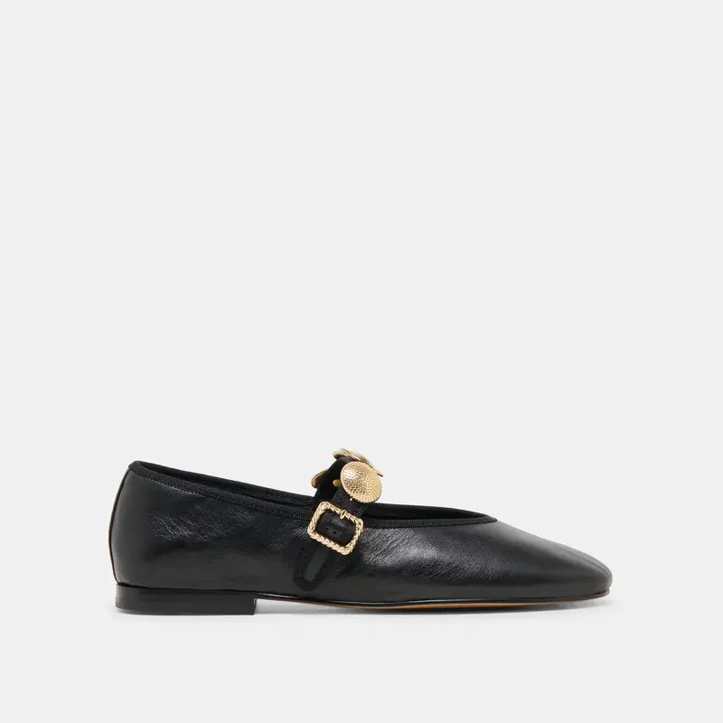 Relan Ballet Flats Black Leather 1