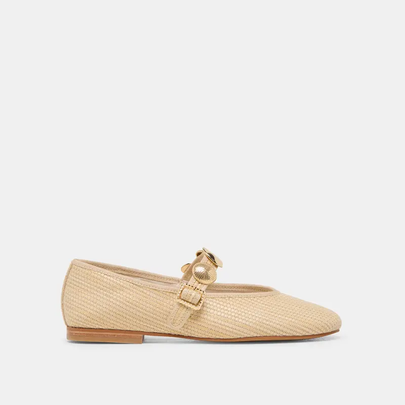 Relan Ballet Flats Lt Natural Raffia 1