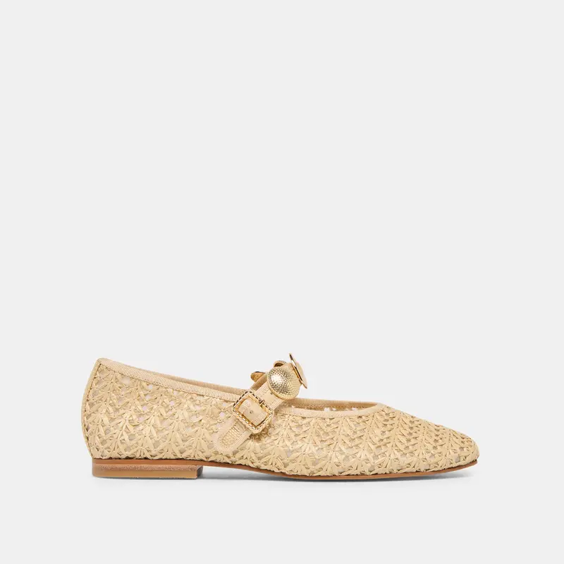 Relan Ballet Flats Natural Cross Hatch Raffia 1