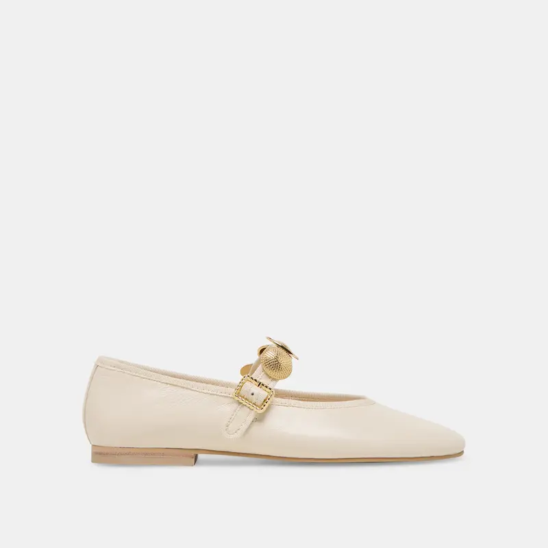 Relan Ballet Flats Off White Leather 1