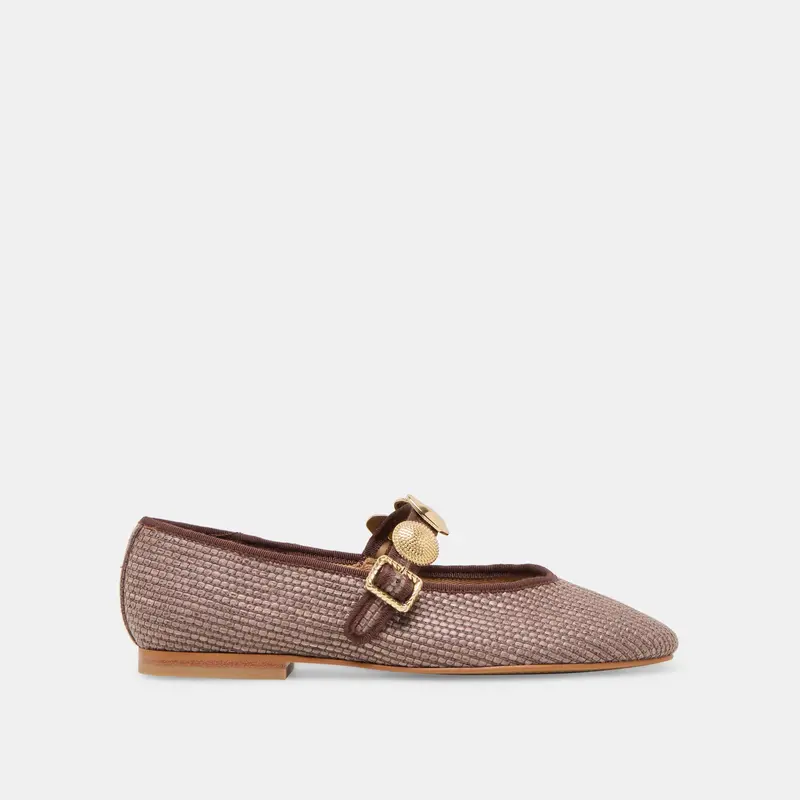 Relan Ballet Flats Walnut Raffia - Re:Vita 1