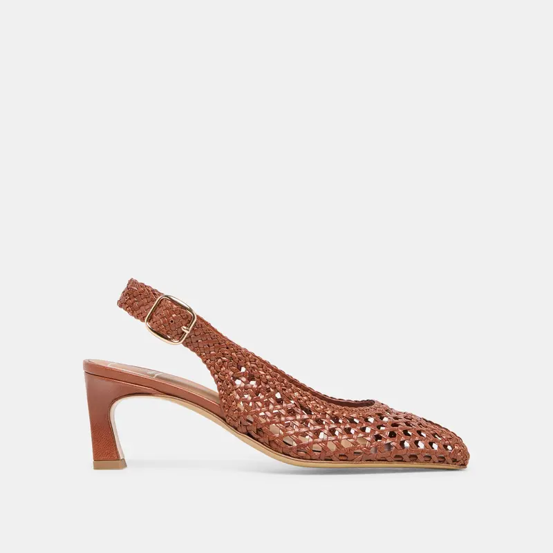 Remla Heel Tan Woven Leather 1