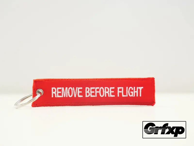 Remove Before Flight Embroidered Keychain 1