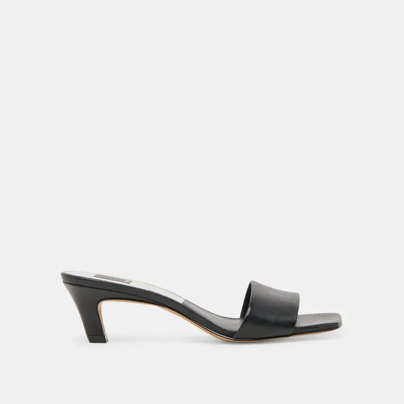 Rexa Wide Heels Black Leather 1