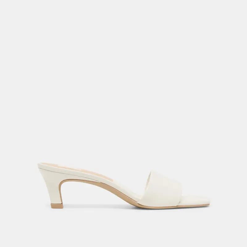 Rexa Wide Heels True White Leather 1
