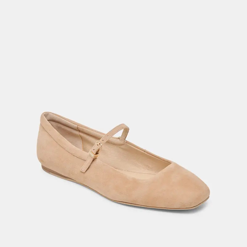 Reyes Ballet Flats Bamboo Suede 3