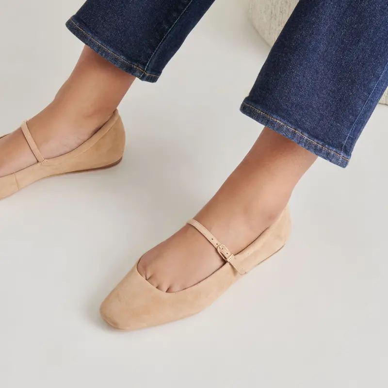 Reyes Ballet Flats Bamboo Suede 4