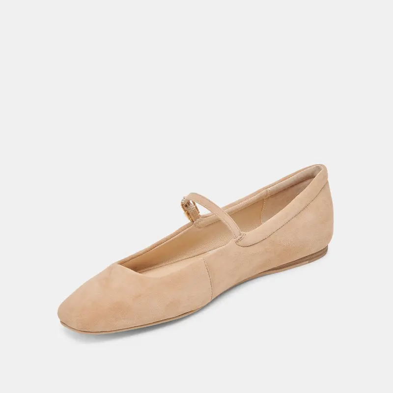 Reyes Ballet Flats Bamboo Suede 6