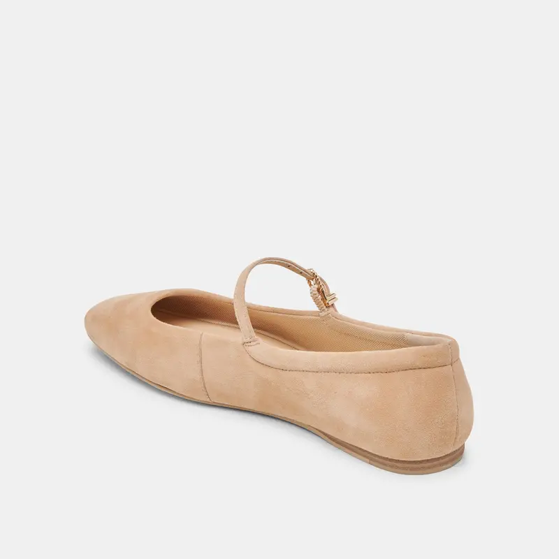 Reyes Ballet Flats Bamboo Suede 7