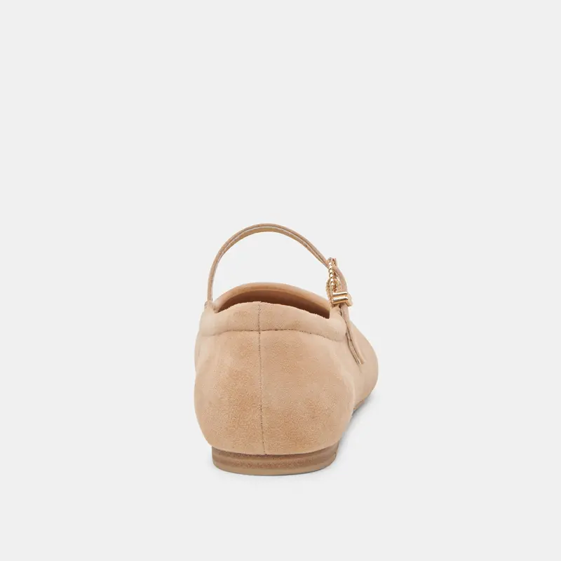 Reyes Ballet Flats Bamboo Suede 9